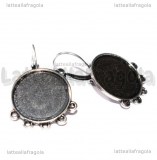 Monachelle Chiuse asole e base 20mm in metallo argento antico
