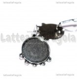 Monachelle Chiuse asole e base 20mm in metallo argento antico