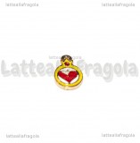 Charm Serie Sailor Moon modello A in metallo dorato smaltato 13x8mm