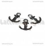 Charm Ancora in metallo argento antico 17x14mm