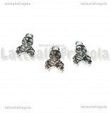 Charm Teschio in metallo argento antico 13x8mm
