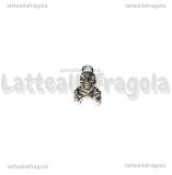 Charm Teschio in metallo argento antico 13x8mm