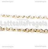 1 Metro Catena in Alluminio Dorato maglia tonda 4mm