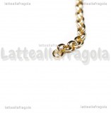 1 Metro Catena in Alluminio Dorato maglia tonda 4mm