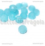 15 Rondelle mezzocristallo sfaccettato Azzurro Caraibico 8x6mm