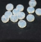 15 Rondelle mezzocristallo sfaccettato Opale Bianco 8x6mm