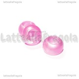 Perla in Lampwork rosa foro largo 14x10mm