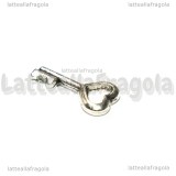 Chiave in metallo argento antico 16x8mm