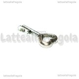 Chiave in metallo argento antico 16x8mm
