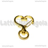 Gancio Cuore Portachiavi in metallo gold plated 35x24mm