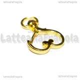 Gancio Cuore Portachiavi in metallo gold plated 35x24mm