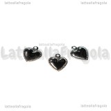 3 Charm Cuore in Acciaio Inox 9.5x8mm