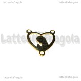 Crociera Cuore Madonnina in Acciaio Inox dorato 15x17mm