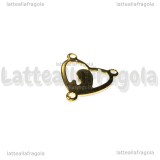Crociera Cuore Madonnina in Acciaio Inox dorato 15x17mm
