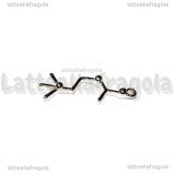 Ciondolo Molecola Acetilcolina in metallo argentato 26x10mm