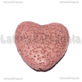 Cuore in Pietra Lavica Rosa 30mm