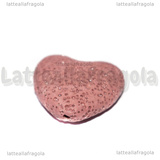 Cuore in Pietra Lavica Rosa 30mm