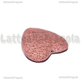 Cuore in Pietra Lavica Rosa 30mm