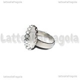 Base Anello regolabile in Acciao Inox per cammeo 18x13mm