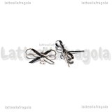 Perni Fiocchi in Ottone Argentato 15.5x8mm