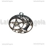 Ciondolo Albero e Pentacolo Celtico in metallo argento antico 30x26mm