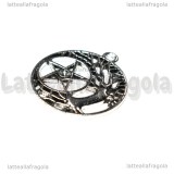 Ciondolo Albero e Pentacolo Celtico in metallo argento antico 30x26mm
