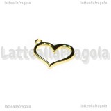 Charm Cuore in metallo gold plated 16x12.5mm