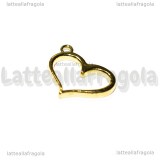 Charm Cuore in metallo gold plated 16x12.5mm