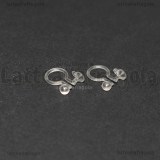 3 Paia Perni in plastica a coppetta per lobi senza foro, anallergici 11x9mm