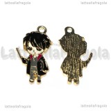 Ciondolo Harry Potter in metallo dorato smaltato 30x15mm Nichel e Piombo Free