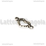 Connettore Cuore in metallo argento antico 16x9mm