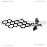 Ape con Favo in metallo argentato 46x16mm