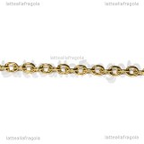1 Metro catena acciaio inox dorato maglie ovali 4x3mm
