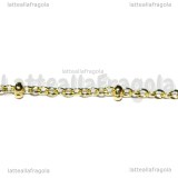 1 Metro Catena Rosario in Acciaio inox dorato 2.5x2mm
