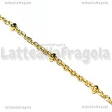 1 Metro Catena Rosario in Acciaio inox dorato 2.5x2mm