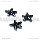 Stella Marina in ceramica nera con foro passante 19x18mm