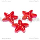 Stella Marina in ceramica rossa con foro passante 19x18mm