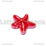 Stella Marina in ceramica rossa con foro passante 19x18mm