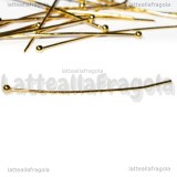 50 Chiodi o spilli in acciaio inox dorato con pallina 40mm