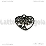 Charm Cuore Albero della Vita in acciaio inox 15.5x5mm