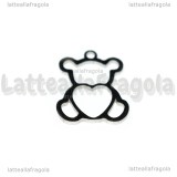Ciondolo Orsetto con Cuore in acciaio inox 22x14mm