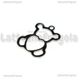 Ciondolo Orsetto con Cuore in acciaio inox 22x14mm