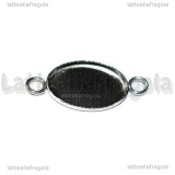 Connettore Ovale in Acciaio per cammei 14x10mm
