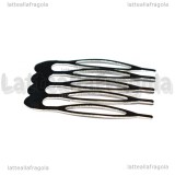 Base Pettinino in metallo argentato 39x26mm