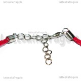 Bracciale in cordino similpelle intrecciato rosso 3mm