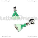 Ciondolo Vestito di Ariel 3D della Sirenetta in metallo argentato smaltato 26x12mm