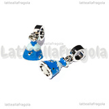 Ciondolo Vestito di Cenerentola 3D in metallo argentato smaltato 25x10mm