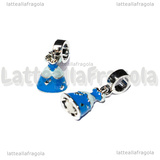 Ciondolo Vestito di Cenerentola 3D in metallo argentato smaltato 25x10mm