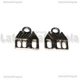 Charm Casa in metallo argento antico 17x13mm