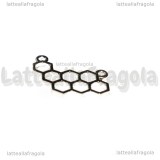 Connettore Favo in metallo argentato 23x15mm